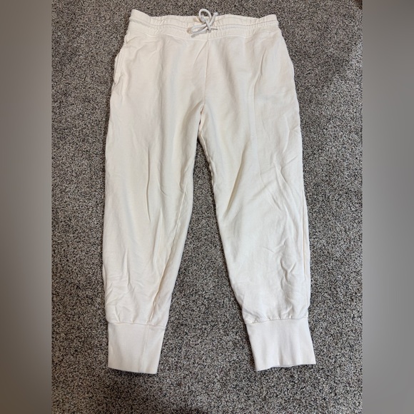 Fabletics Cream/Oat jogger pants drawstring waist ribbed cuffs XXL - Picture 1 of 7